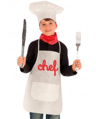 Chefkoch-Set fÃ¼r Kinder (SchÃ¼rze L. ca. 50 cm, MÃ¼tze und Halstuch) in