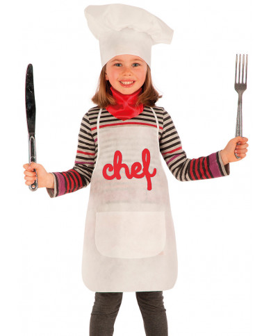 Chefkoch-Set fÃ¼r Kinder (SchÃ¼rze L. ca. 50 cm, MÃ¼tze und Halstuch) in