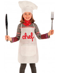 Chefkoch-Set fÃ¼r Kinder (SchÃ¼rze L. ca. 50 cm, MÃ¼tze und Halstuch) in