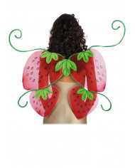Ali a forma di fragoline, realizzate in tulle rosso e decorate
