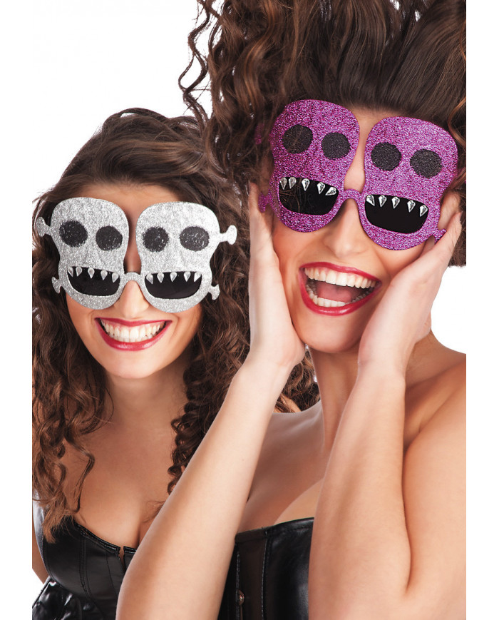 Gafas calavera con purpurina de colores surtidos en bolsa con solapa