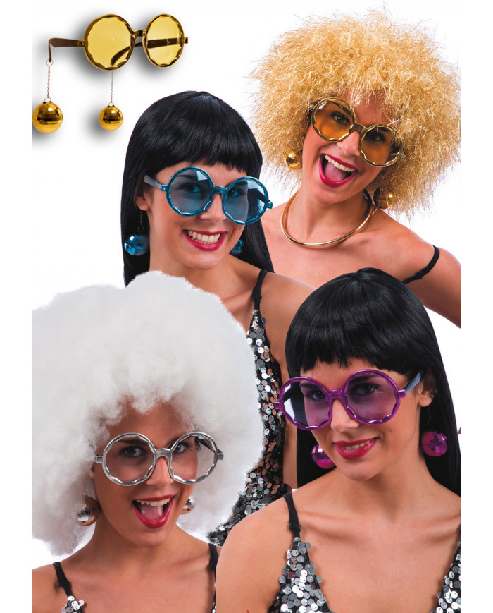 Lunettes danse disco avec boucles dâ€™oreilles couleurs assorties sur