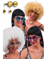 Lunettes danse disco avec boucles dâ€™oreilles couleurs assorties sur