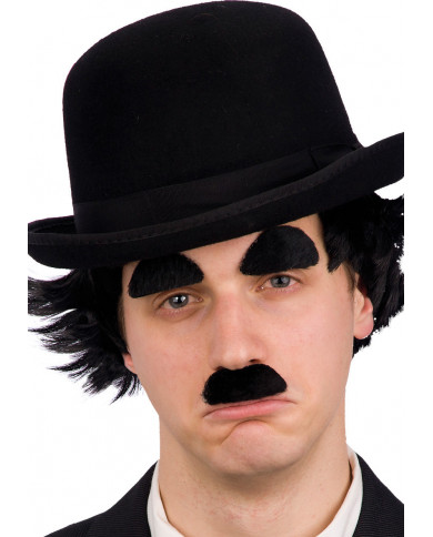 Baffi e sopracciglia neri adesivi, adatti per un travestimento