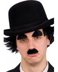 Baffi e sopracciglia neri adesivi, adatti per un travestimento