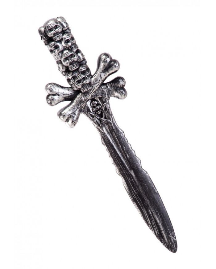 Dolch mit Knochen L. ca. 30 cm mit Pappschild/Etikett