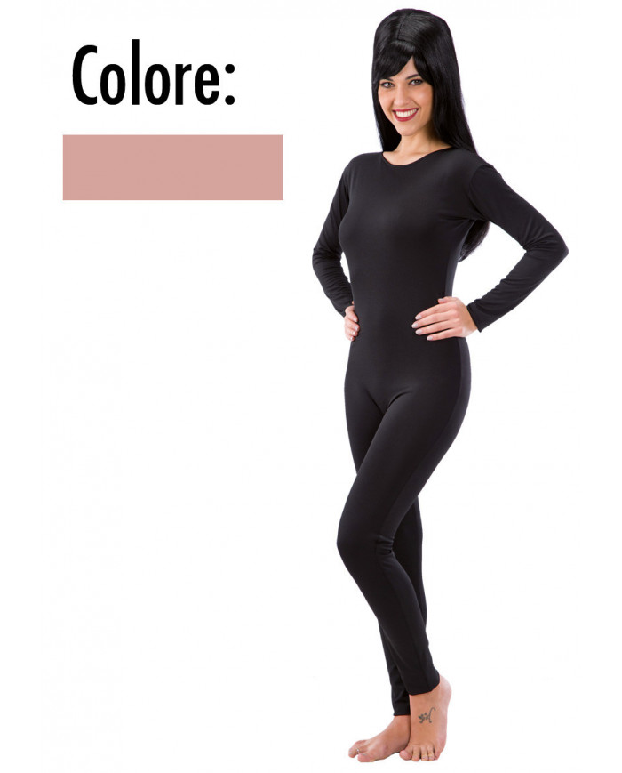 Tuta color nudo, da donna, in lycra. Adatta per completare