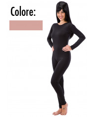 Tuta color nudo, da donna, in lycra. Adatta per completare