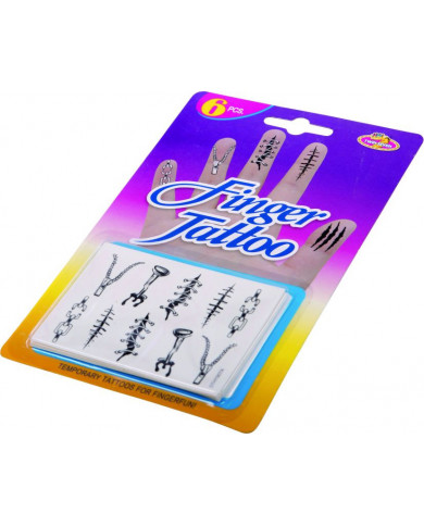 Cartelle con 6 tatuaggi adesivi in modelli assortiti, da