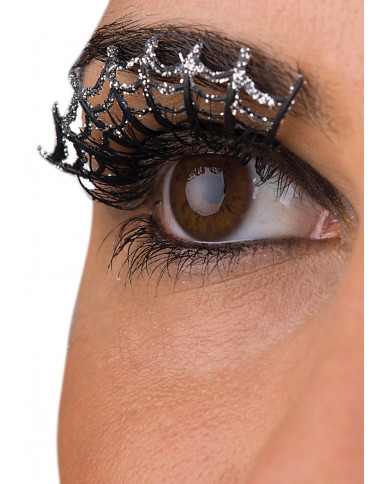 Black Lashes With Glitter Spiderwebs In Blister