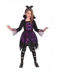 Witch costume for kid composed by stretch fabric dress with