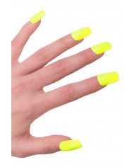 Yellow fluo adhesive nails for a flashy look, perfect for