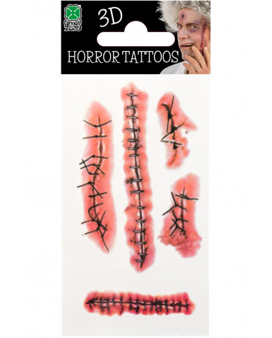 Cartella con tatuaggi a forma di cicatrici insanguinate, ideali