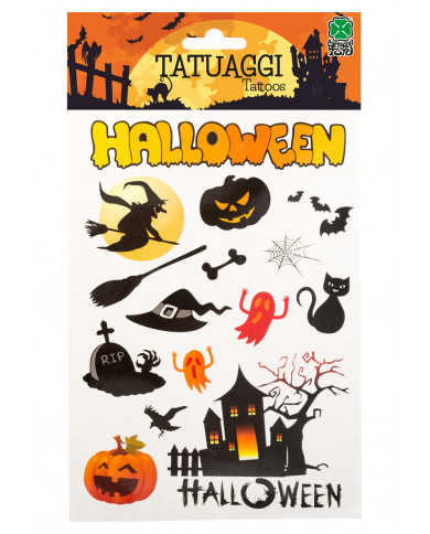 Cartella di tatuaggi a tema Halloween per bambini ideali per