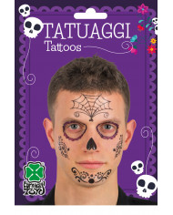Temporary tattoos to turn your face into a Mexican skull, a