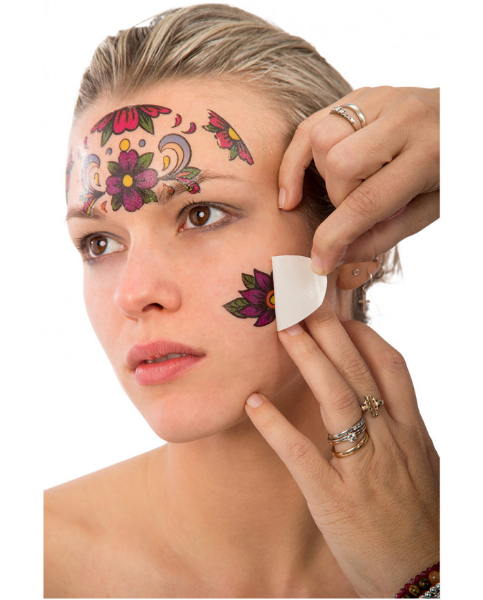 Temporary tattoos to turn your face into a Mexican skull, a
