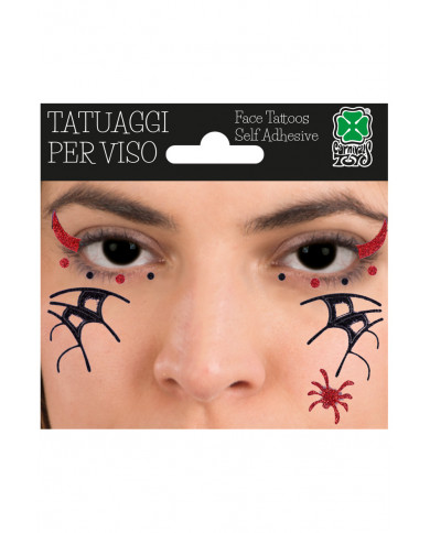 Stickers adesivi a tema Halloween per decorare il viso. Adatti