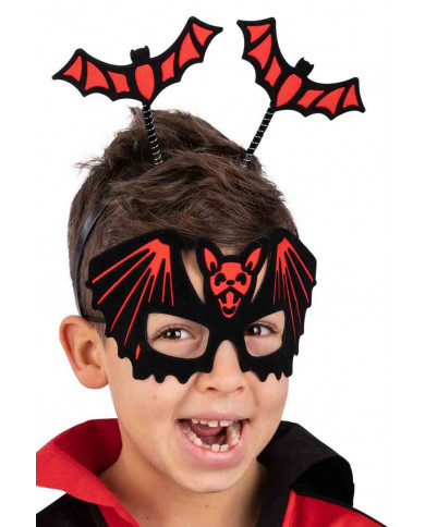 Set consisting of fabric mask and headband with antennas with