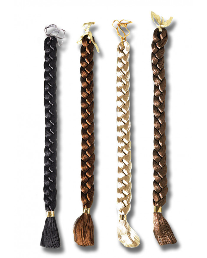 Trenza de colores surtidos de unos 50 cm de largo en bolsa