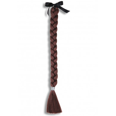 Trenza castaÃ±a de unos 50 cm de largo en bolsa