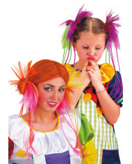 Elastico con capelli e treccine in colori assortiti