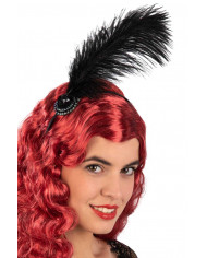 Charleston headband with black feather. Ideal for a 20s typical