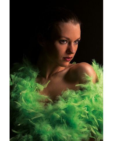 Boa di piume verde fluo, lungo cm. 180 ca, pesa gr.40 ca.