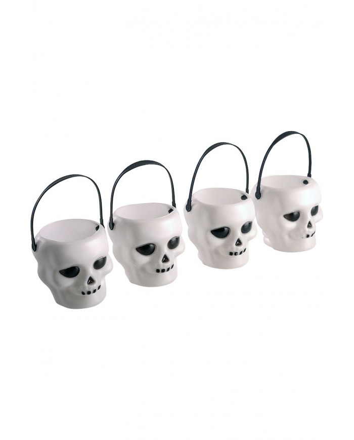 4 plastic skull baskets with handle, high cm.6, original gadget