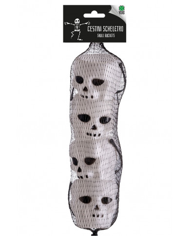 4 plastic skull baskets with handle, high cm.6, original gadget