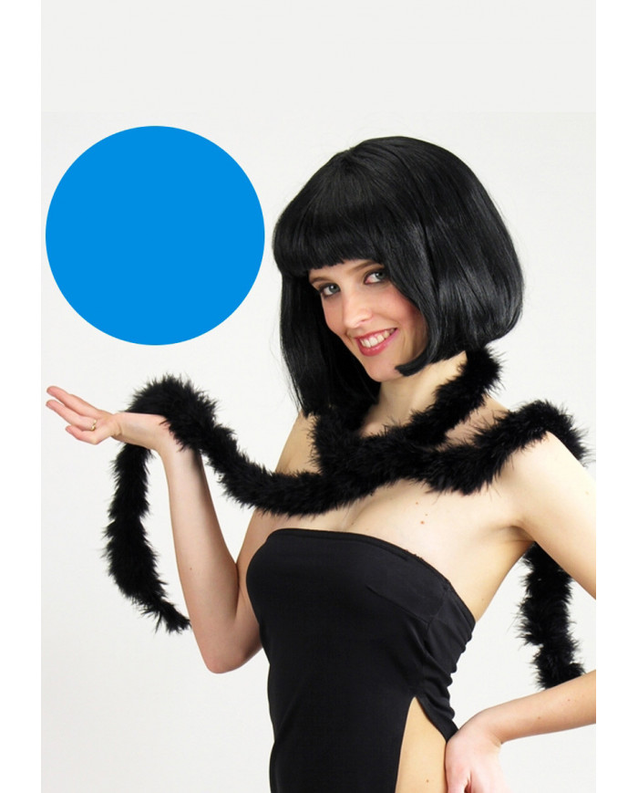 Boa di piume di marabout blu, lungo cm. 180 ca, pesa gr.15 ca.