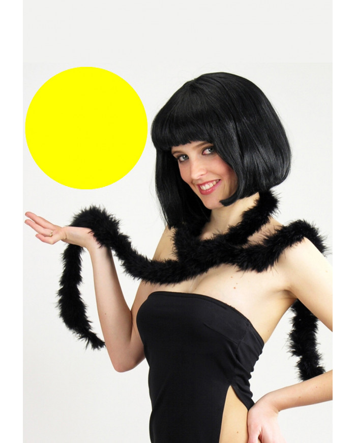 Boa di piume di marabout giallo, lungo cm. 180 ca, pesa gr.15