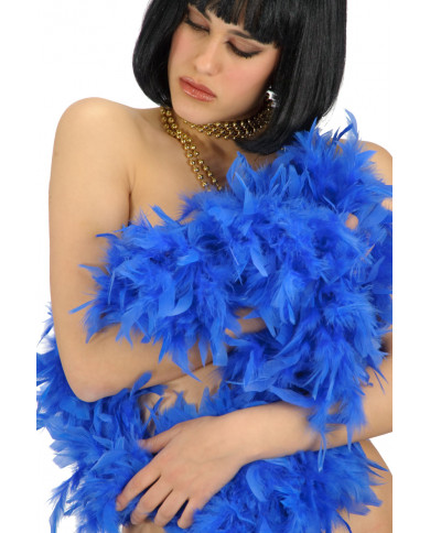 Blue Luxury Feathers Boa, L.Cm.180, Gr.55/60, In Pbh