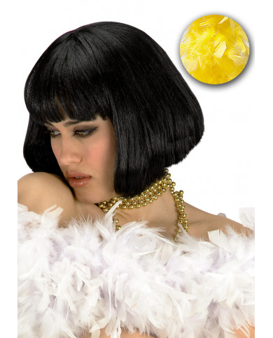 Boa in piume di colore giallo. Lungo 180 cm, pesa 40 g.