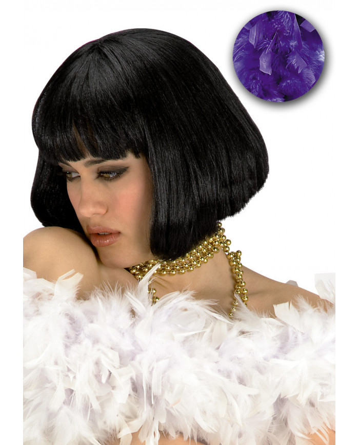 Boa in piume di colore viola. Lungo 180 cm, pesa 40 g. Perfetto