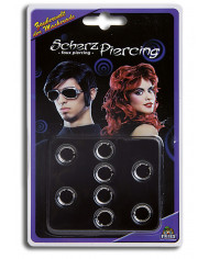 Confezione da 8 piercing ad anellina a molla, per travestirsi