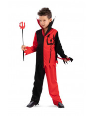 Devil costume for kid made up of shirt and trousers in stretch