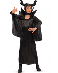 Maleficent costume for kid composed of satin dress and