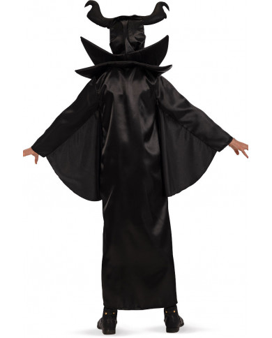 Maleficent costume for kid composed of satin dress and