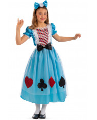 Alice costume for kid with stretchy dress, tulle and headband.