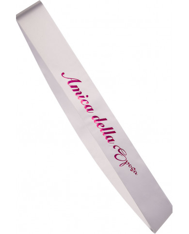 White band with AMICA DELLA SPOSA writing, perfect for all the