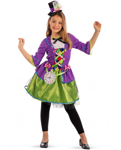 Costume da Cappellaio Matto per bambina. Composto da un abito