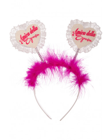 Headband with two antennas with two hearts on top with the