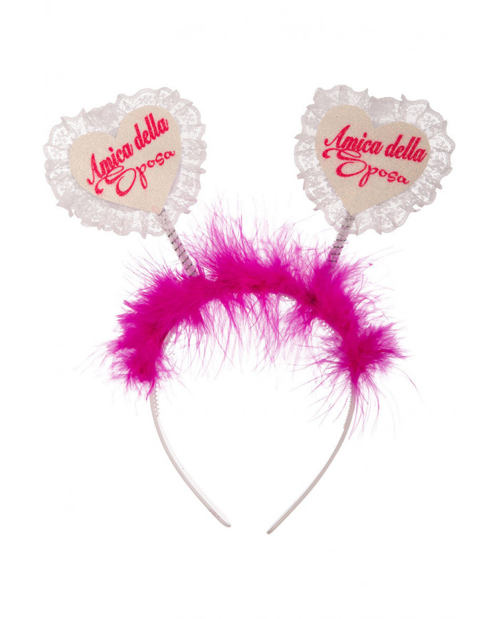 Headband with two antennas with two hearts on top with the