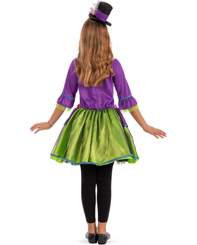 Costume da Cappellaio Matto per bambina. Composto da un abito