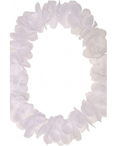 White flower necklace in plastic fabric, suitable for hen