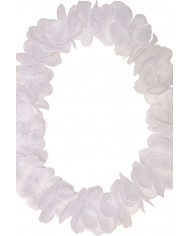 White flower necklace in plastic fabric, suitable for hen