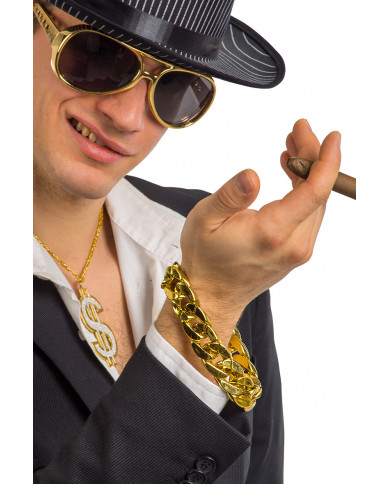 Bracciale a catena in plastica dorata, accessorio ideale per