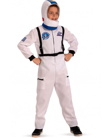 Astronaut costume for kid composed of fabric jumpsuit with