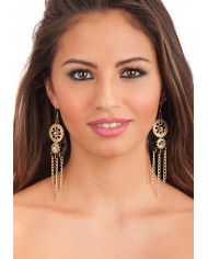 Boucles dâ€™oreilles steampunk en mÃ©tal avec engrenages dans une