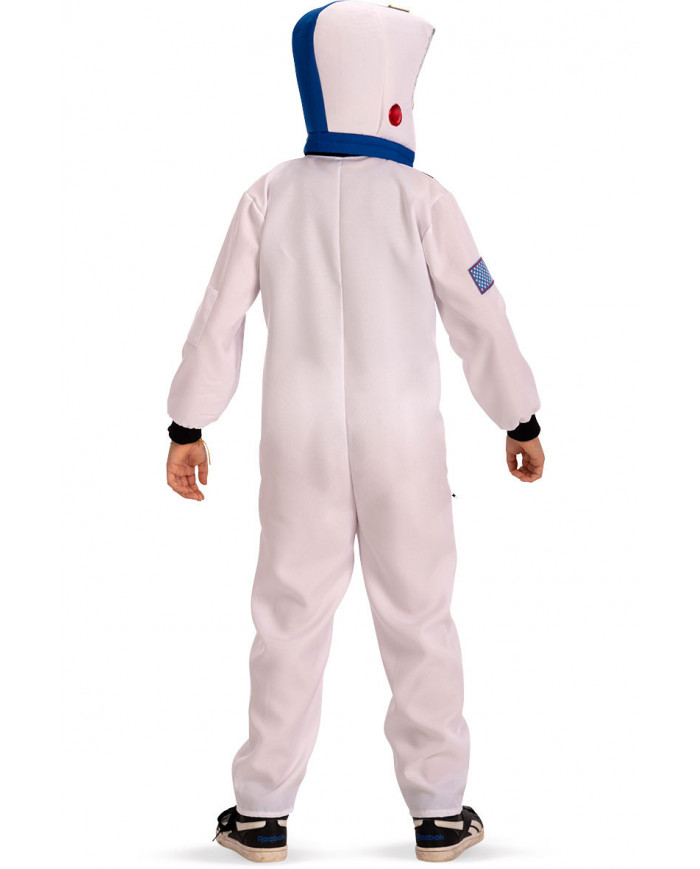 Astronaut costume for kid composed of fabric jumpsuit with